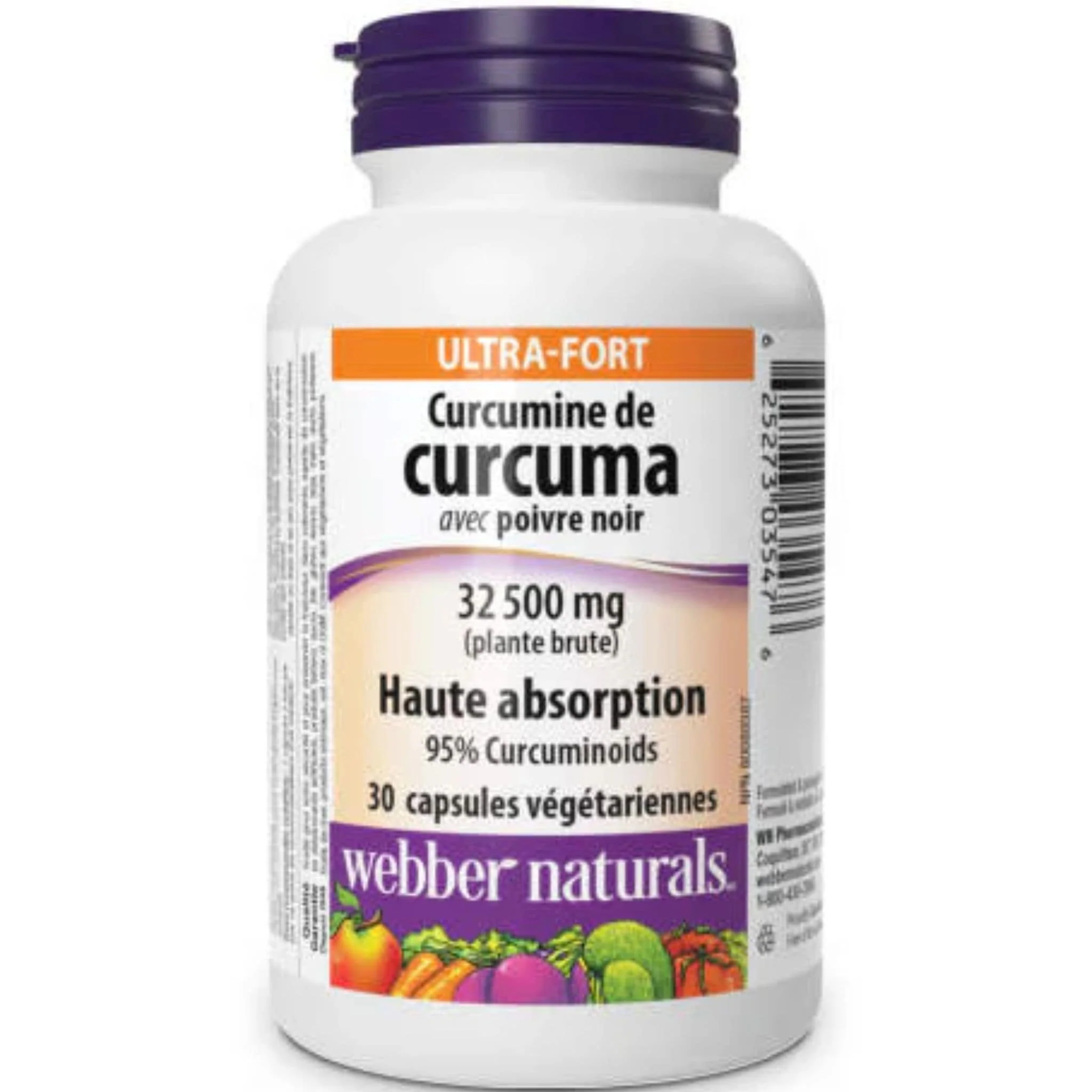 Webber Naturals Turmeric Curcumin, Ultra Strength 32,500mg, 30 Vegetable Capsules - Image 2