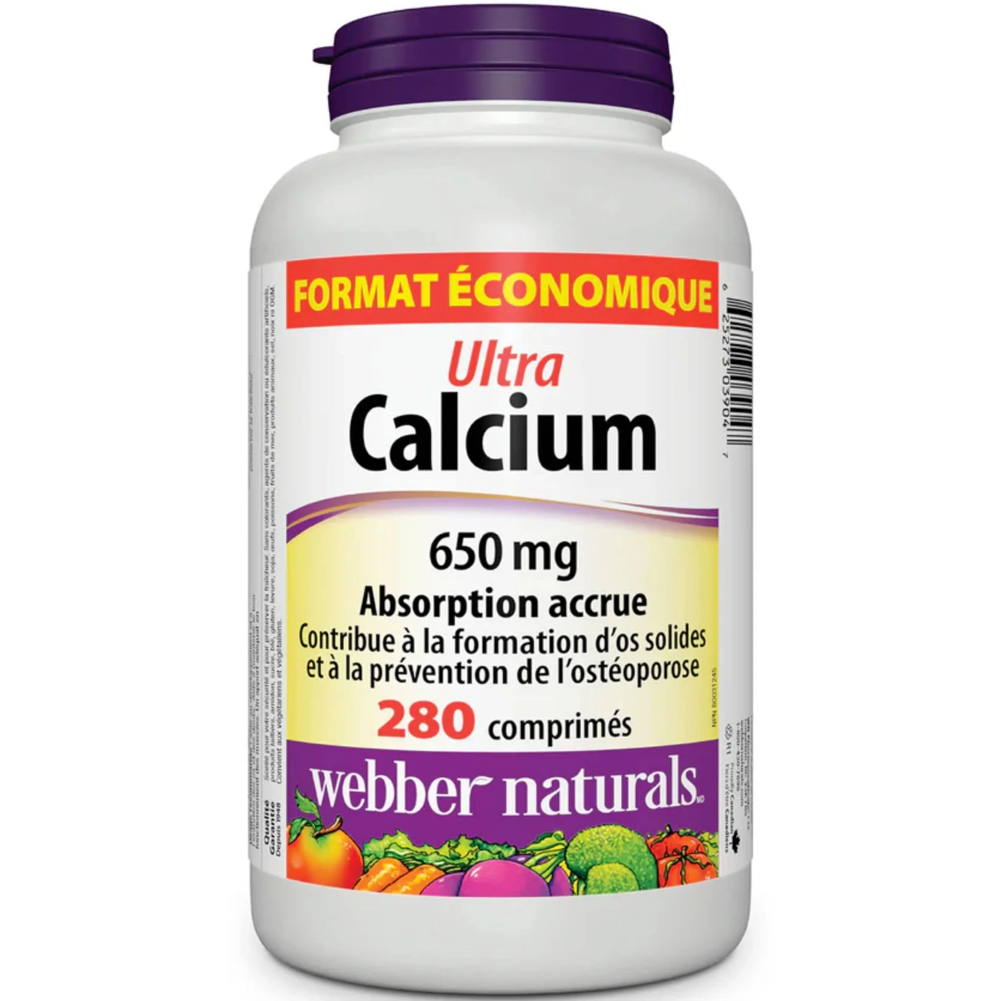 Webber Naturals Ultra Calcium Enhanced Absoprtion 650mg, 280 Tablets - Image 2