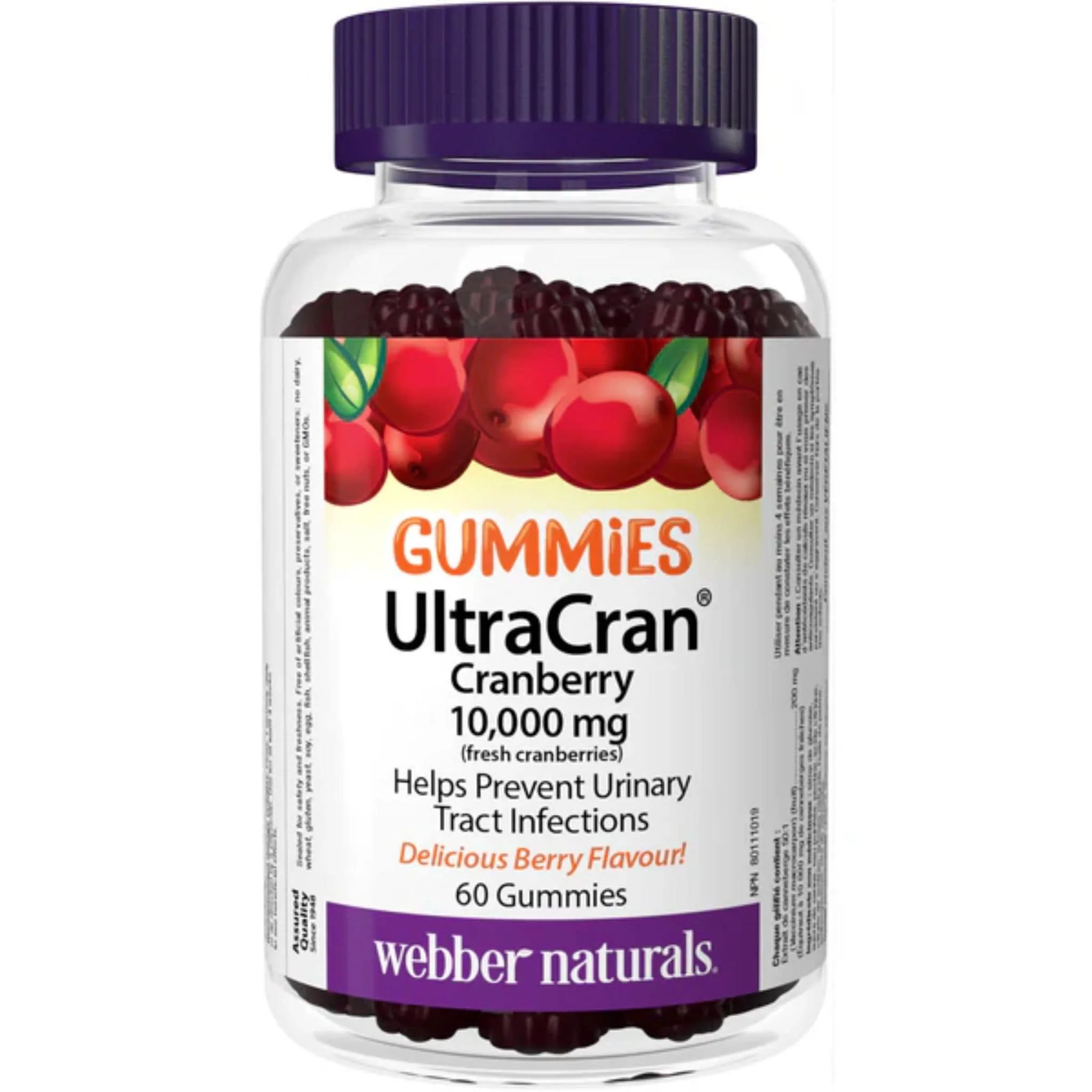Webber Naturals UltraCran Cranberry Gummies 10,000mg, 60 Gummies