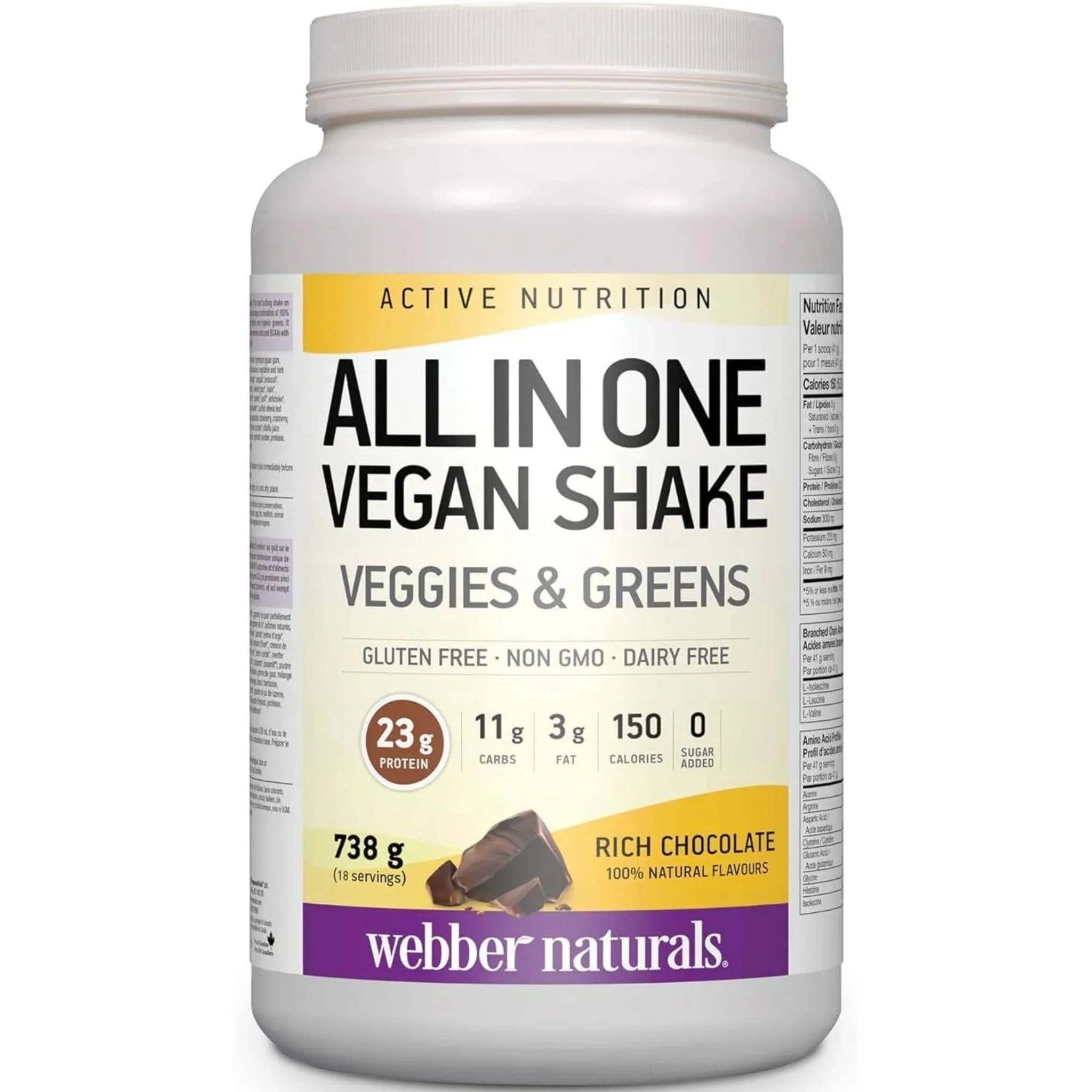 Webber Naturals Vegan All-In-One Protein Shake (Gluten-Free and Non-GMO), 16 Servings - Image 3