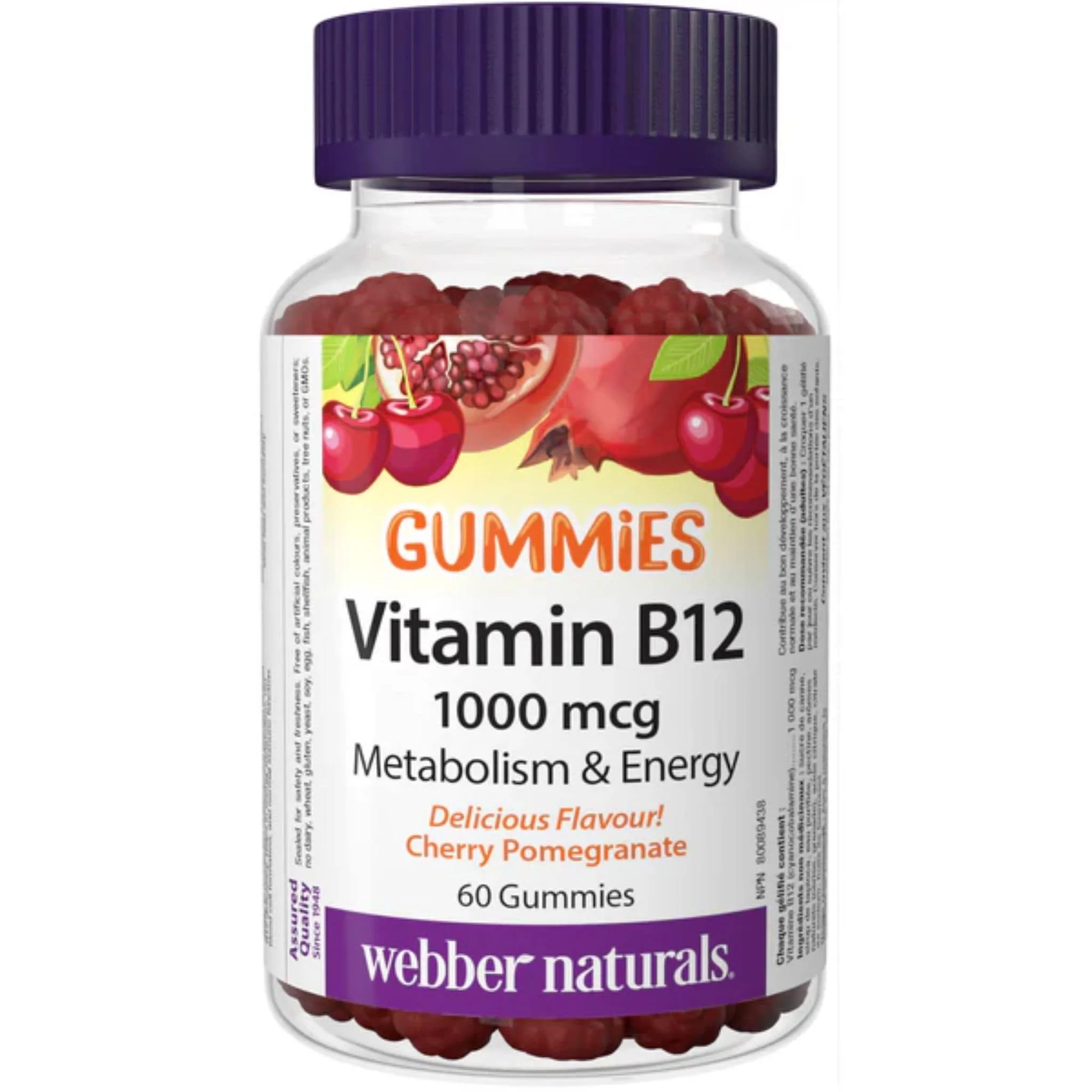 Webber Naturals Vitamin B12 Gummies 1000 mcg, 60 Gummies