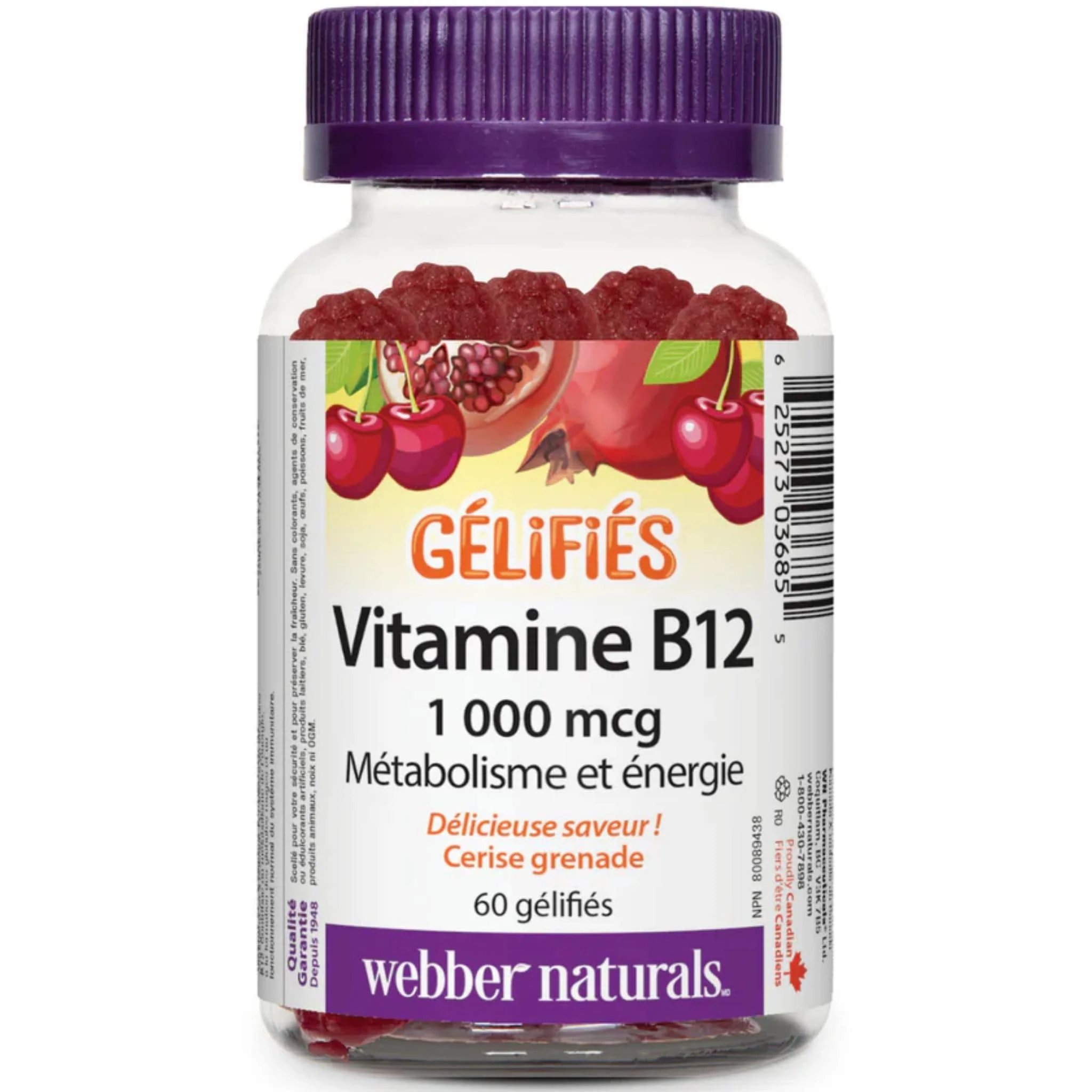 Webber Naturals Vitamin B12 Gummies 1000 mcg, 60 Gummies - Image 2