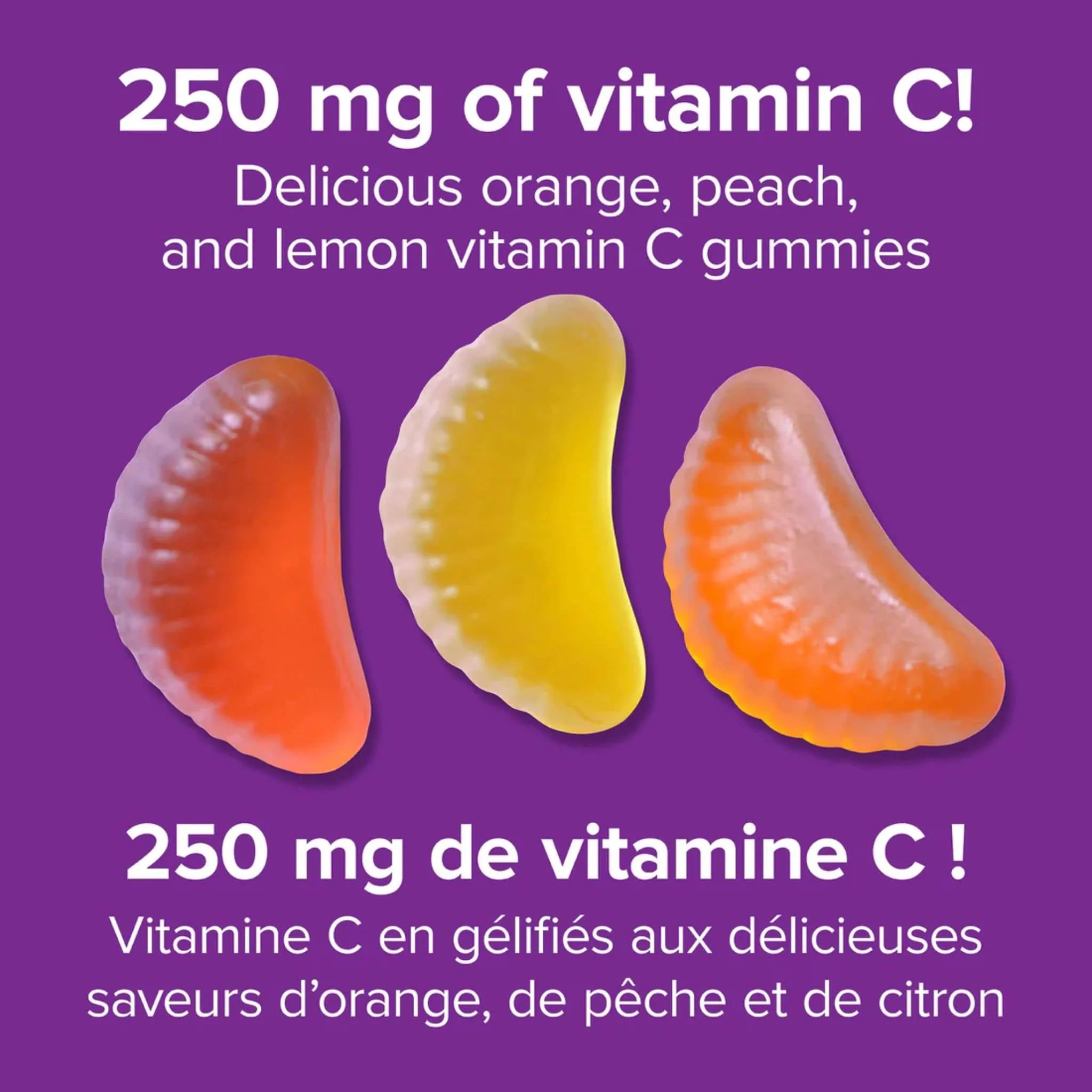 Webber Naturals Vitamin C Gummies 250mg (Orange, Peach, Lemon), 120 Gummies - Image 5