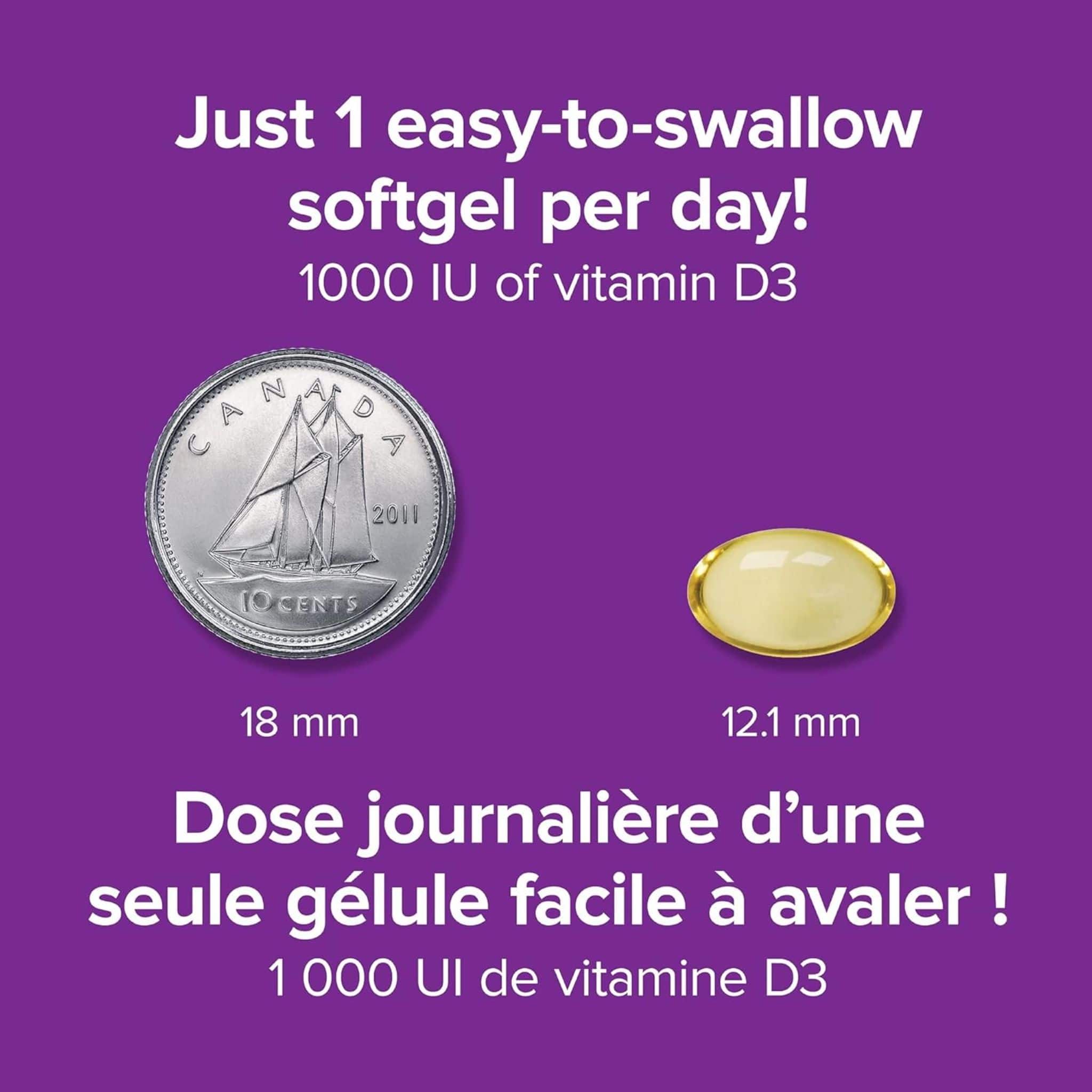 Webber Naturals Vitamin D3 Softgel, 1000IU, Value Size - Image 5