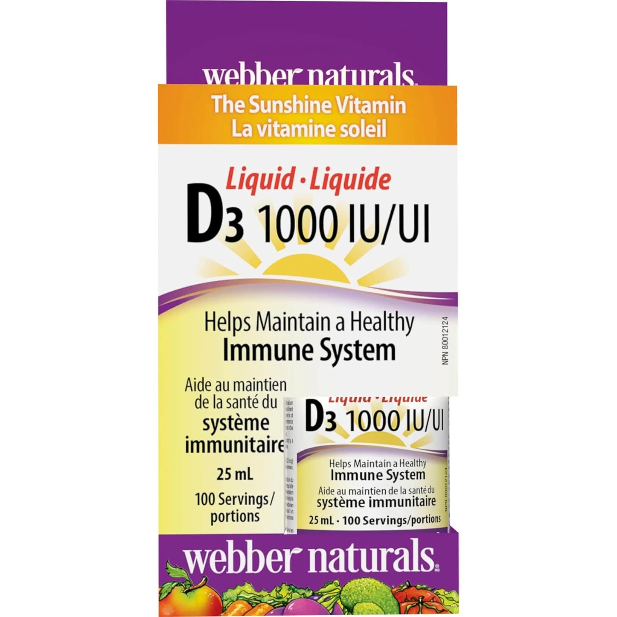 Webber Naturals Vitamin D3, 1000IU, 25ml Liquid