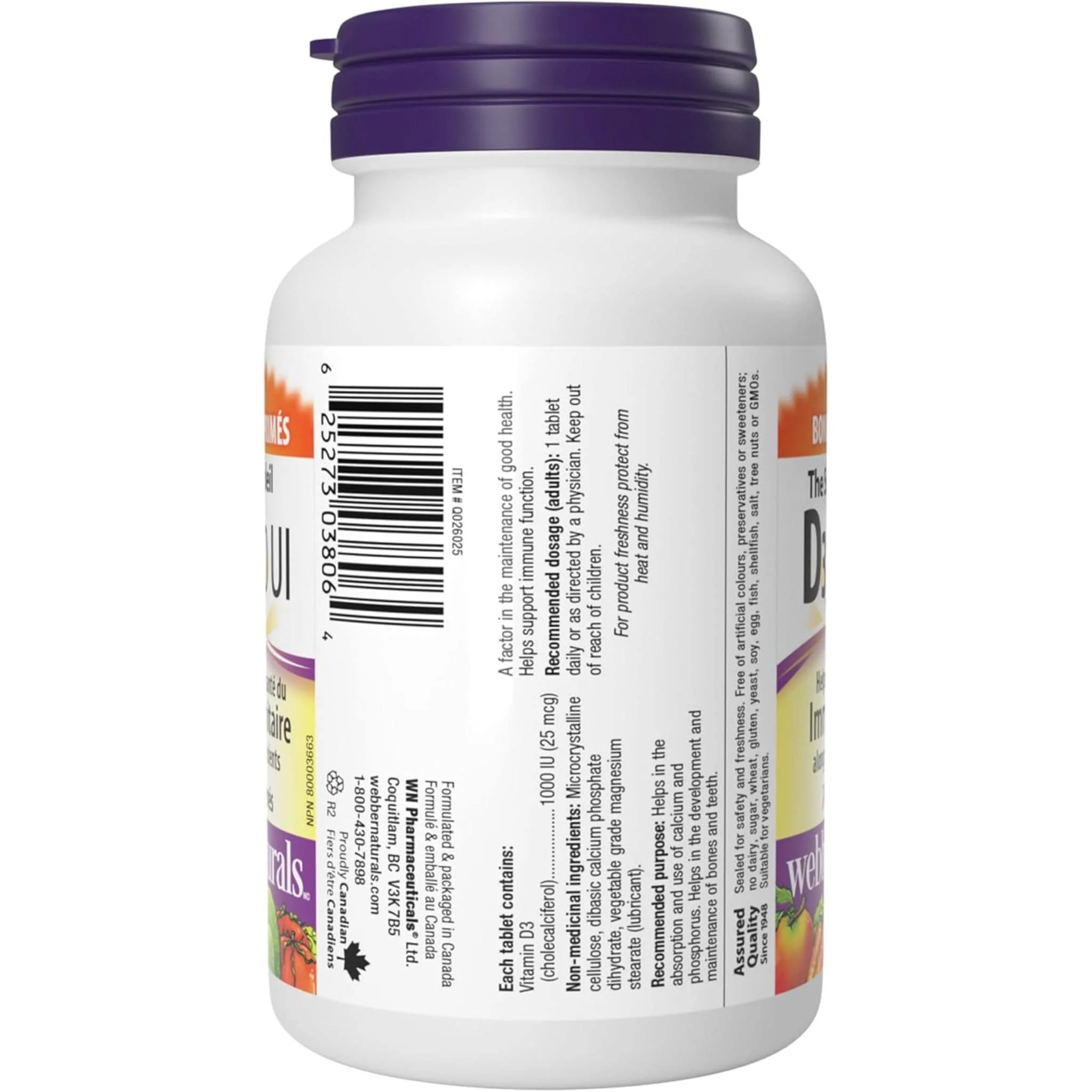 Webber Naturals Vitamin D3 Tablets, 1000IU, Value Pack - Image 3