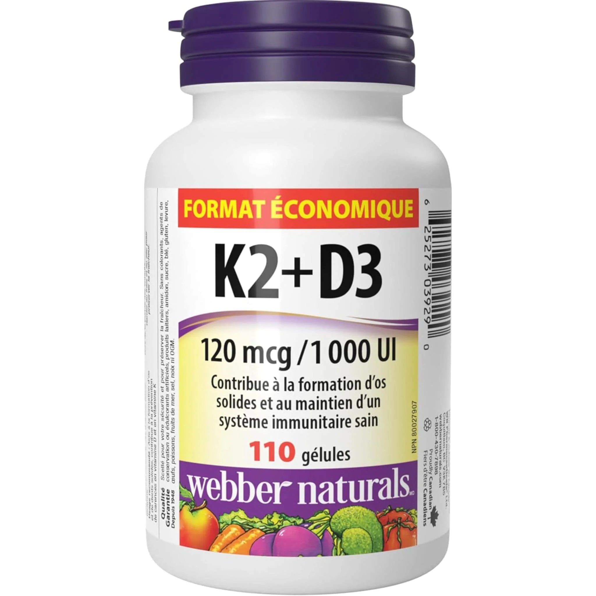 Webber Naturals Vitamin K2 and D3 Softgels, 120 mcg/1,000 IU - Image 8