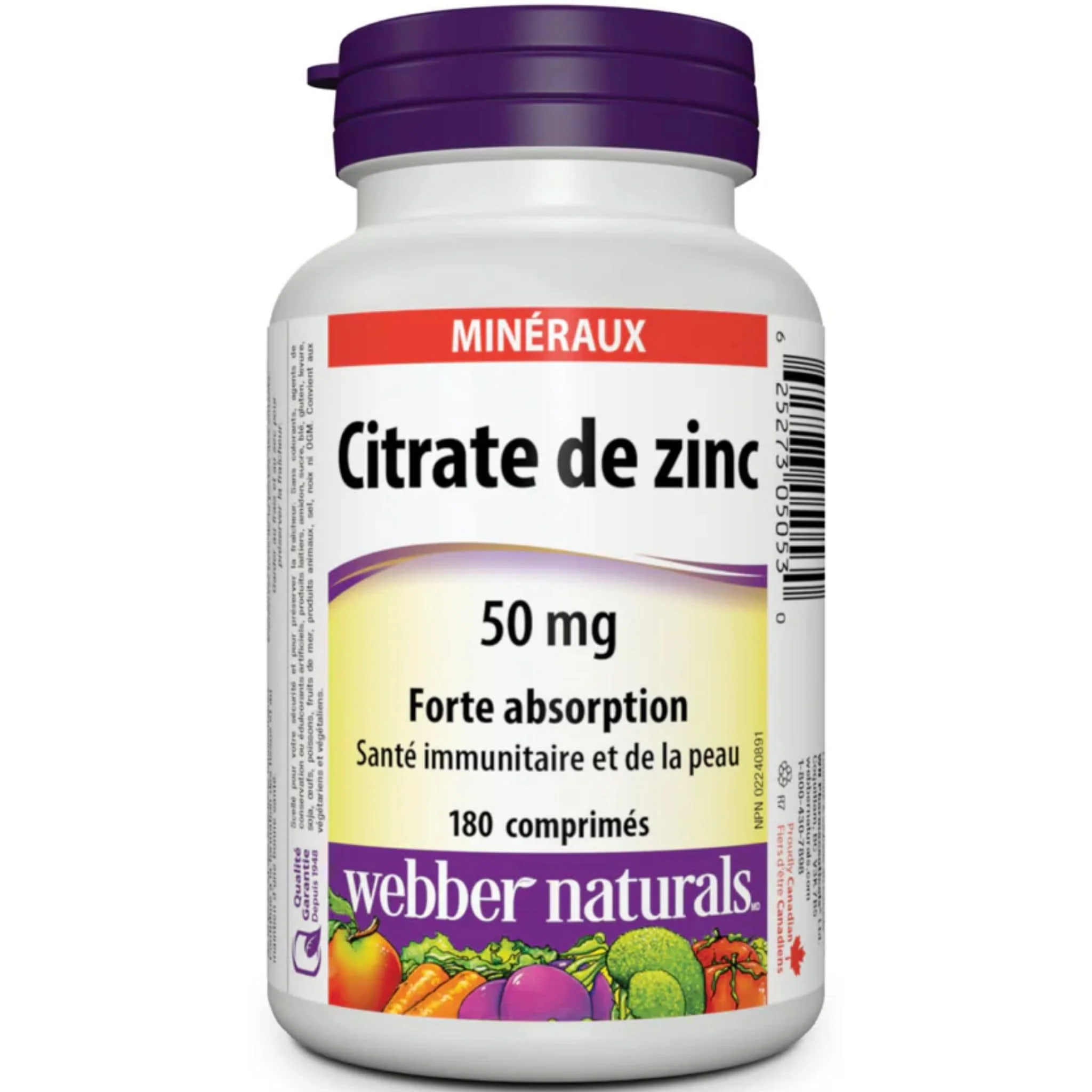 Webber Naturals Zinc Citrate 50mg, 180 Tablets - Image 2