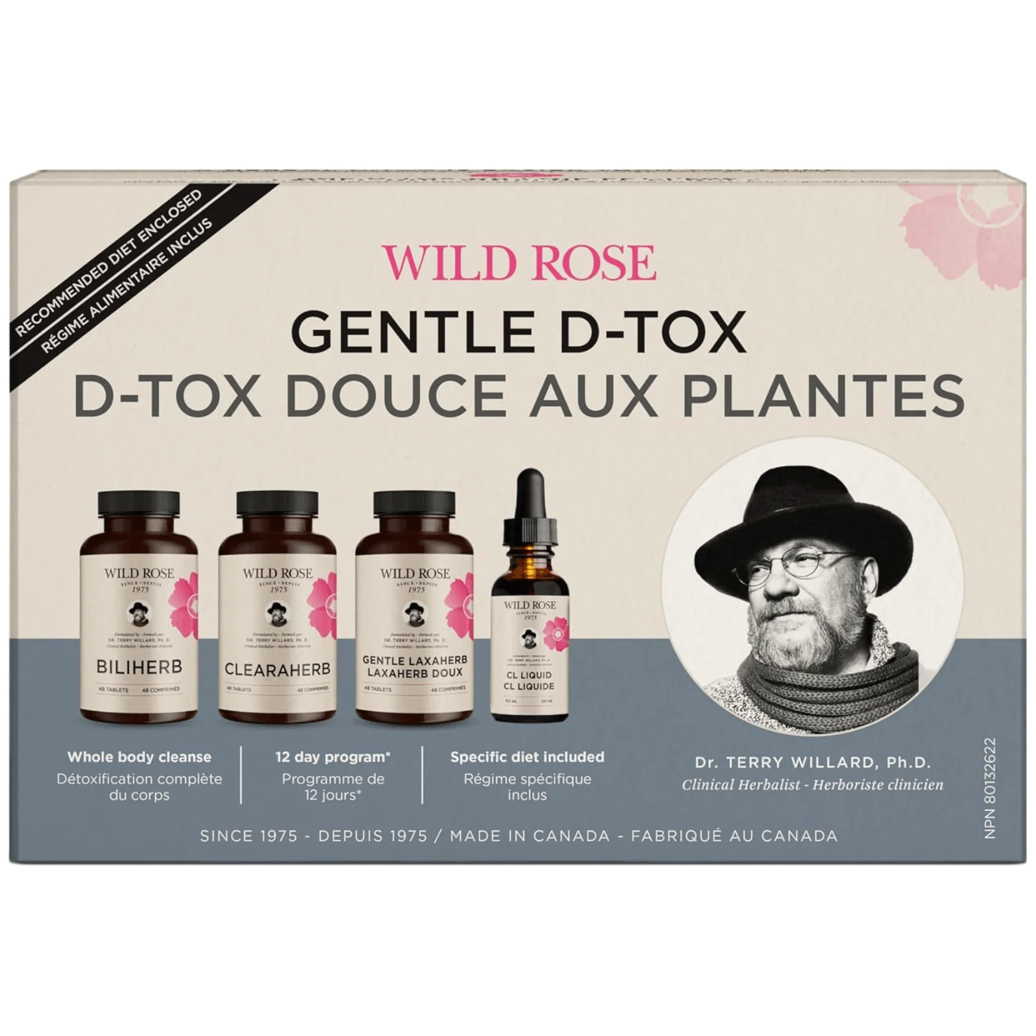 Wild Rose Gentle D-Tox Kit, 12-Day Program, 1 Kit