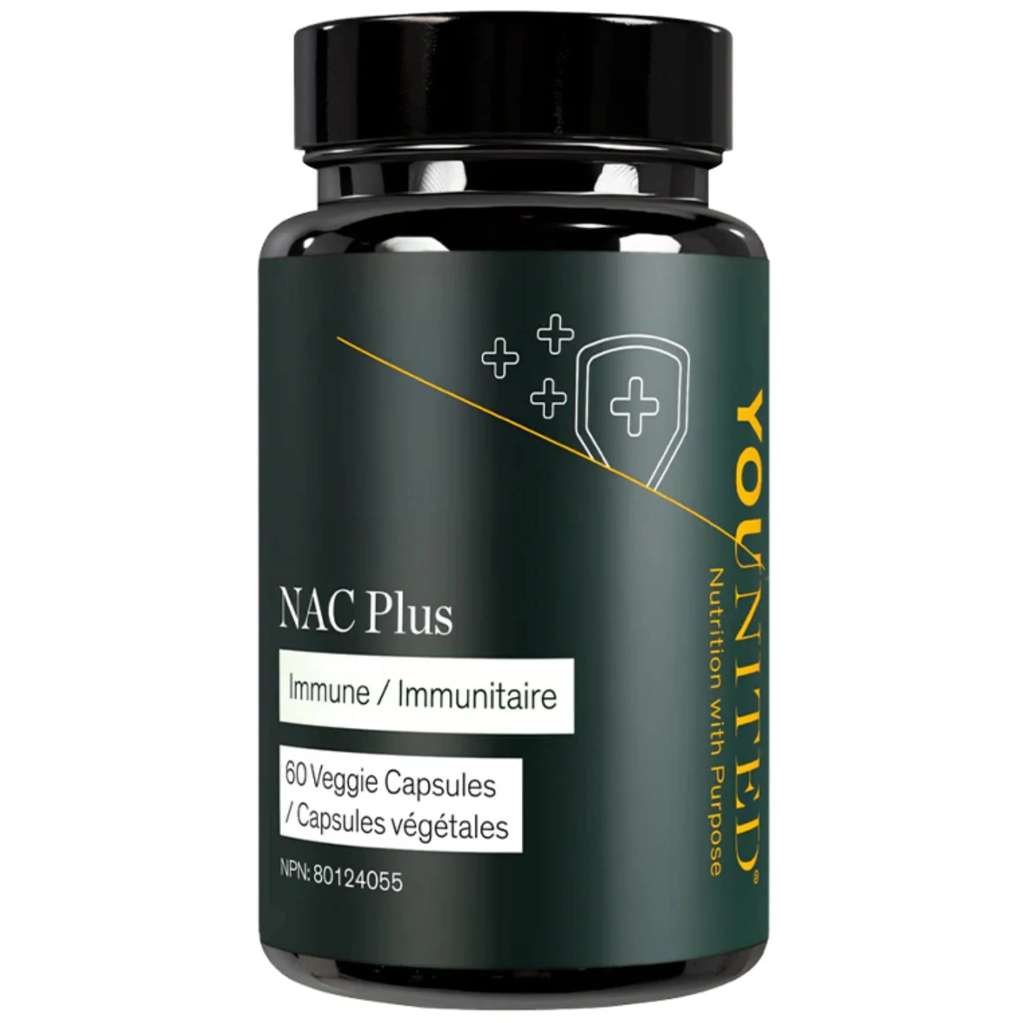 Younited NAC Plus, N-Acetyl-L-Cysteine 600mg, Immune and Respiratory Support, Detox and Antioxidant Formula with Glutathione, 60-120 Vegetable Capsules