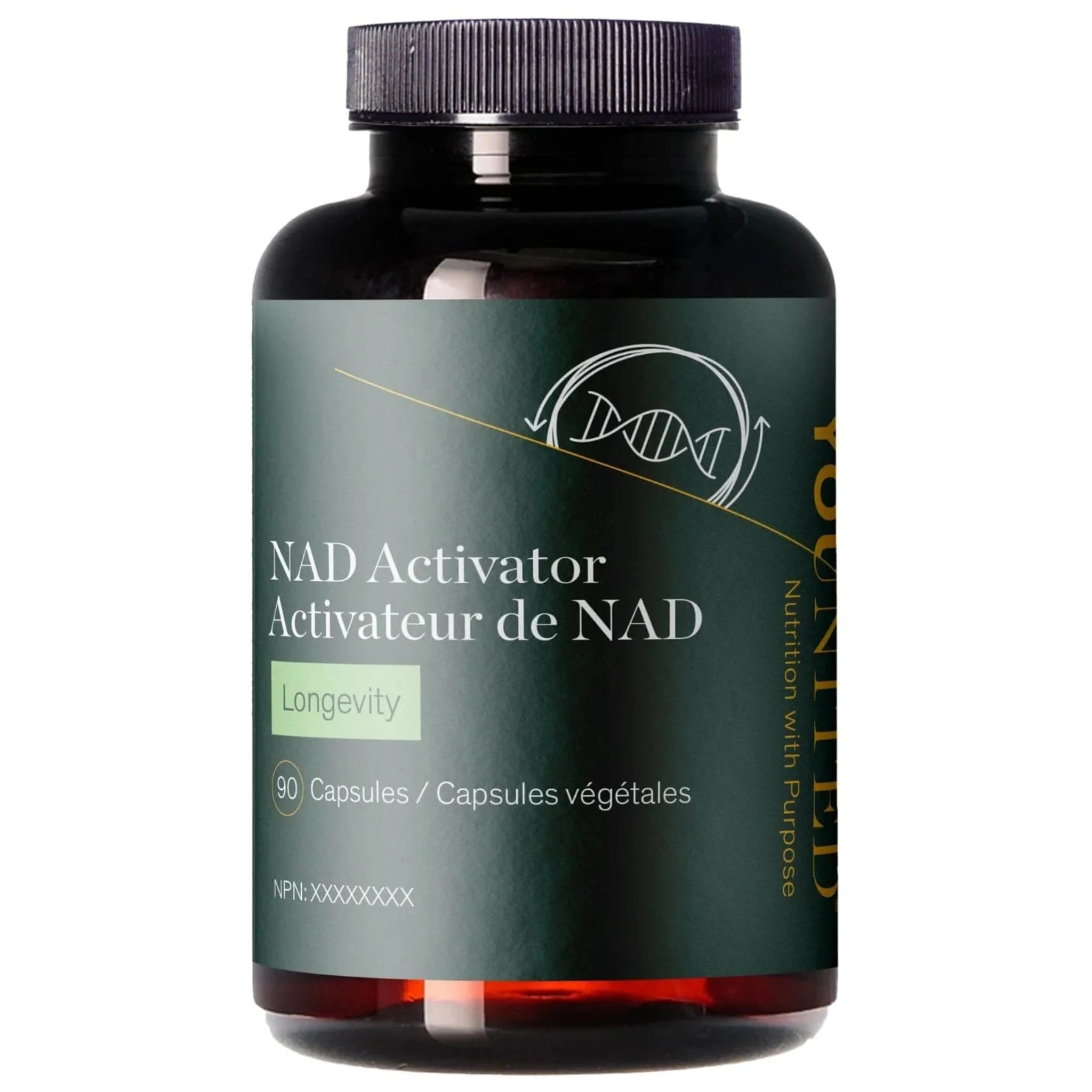 Younited NAD Activator with Resveratrol 200mg, Quercetin, Coenzyme Q10, Helps Boost NAD+ Levels and Support Cardiovascular, Cellular and Immune Health, 90 Vegetable Capsules