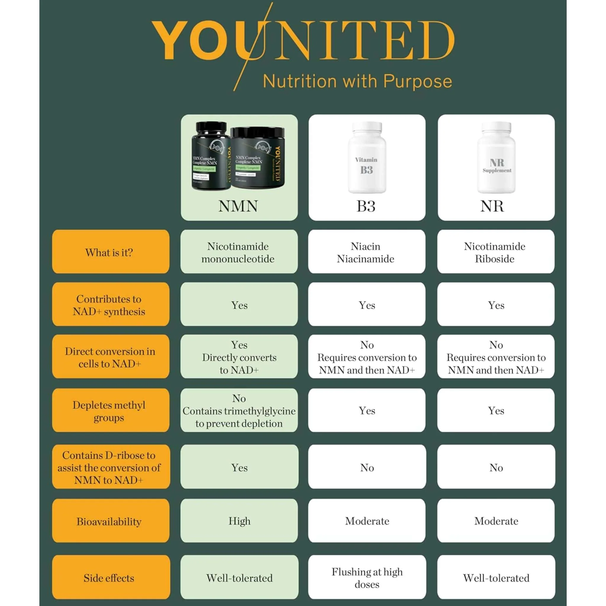 Younited NMN Pro Complex Powder, Support for NAD+ Boost and Healthy Aging Support, 105g - Image 4